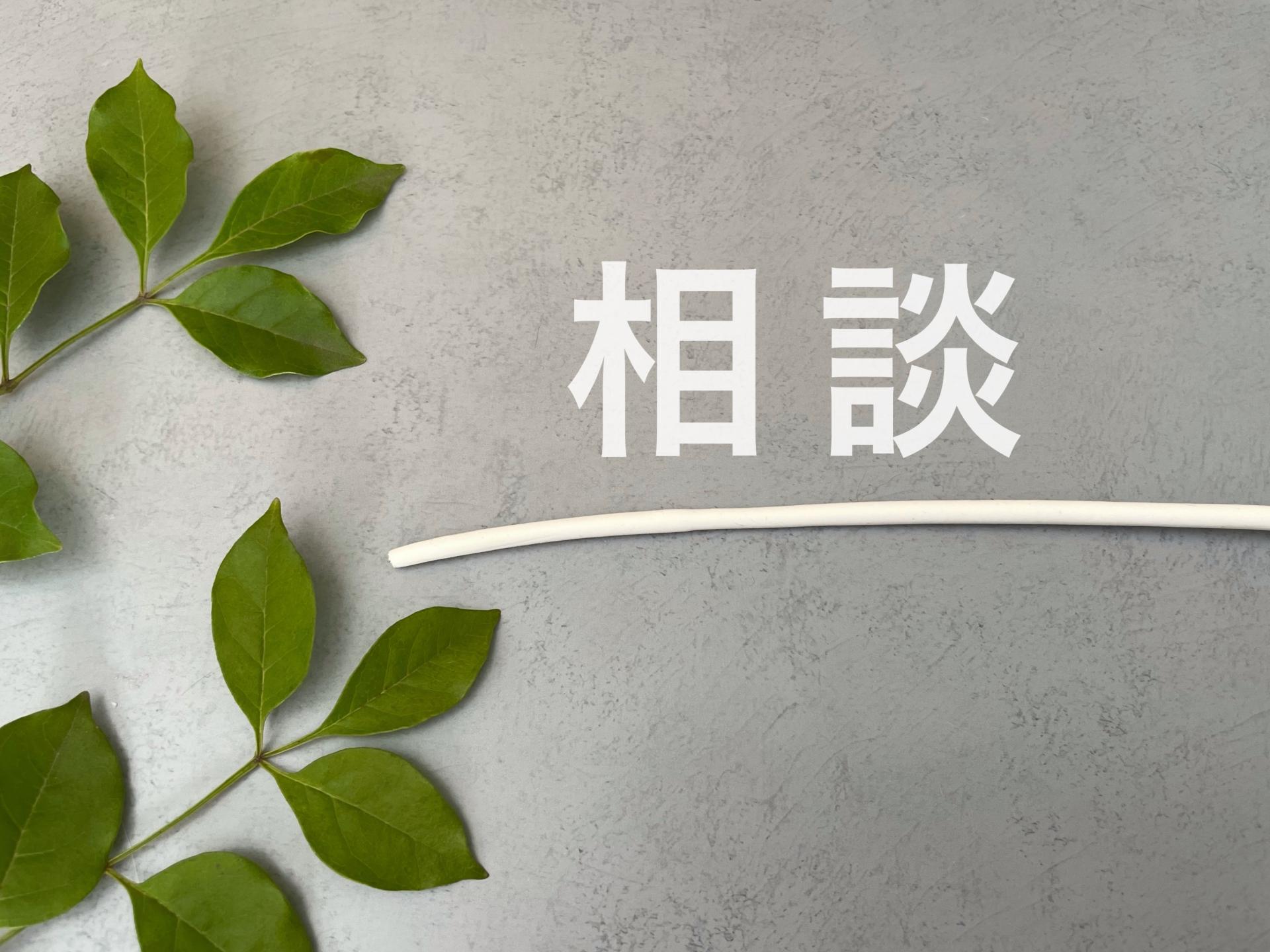 相談と書かれた文字と植物